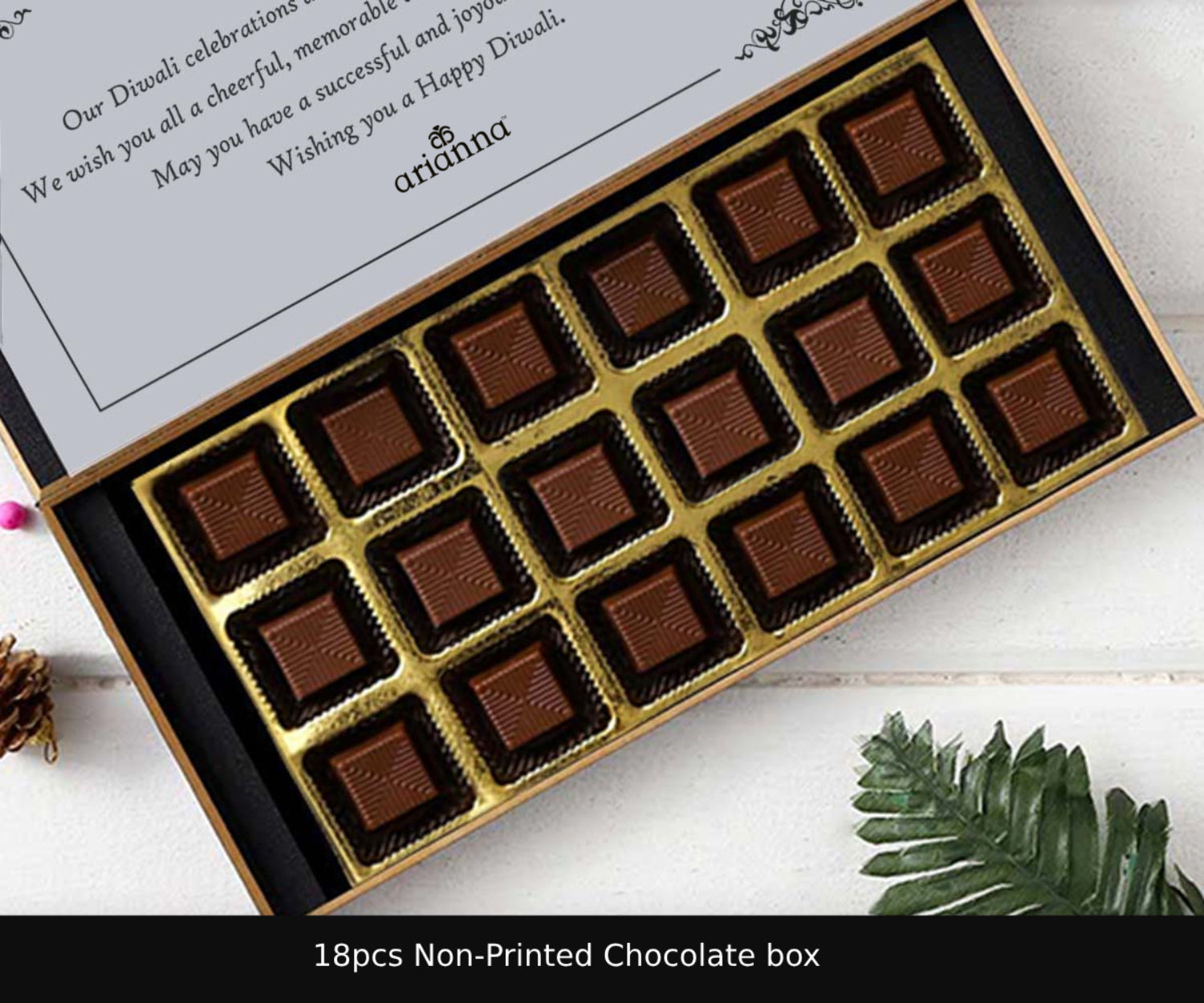 Black modern box of chocolates corporate diwali gift