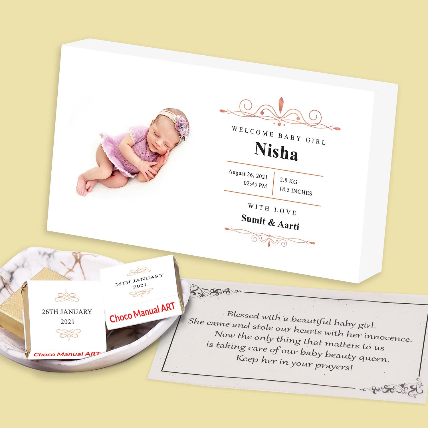 Baby announcement chocolate gift online india