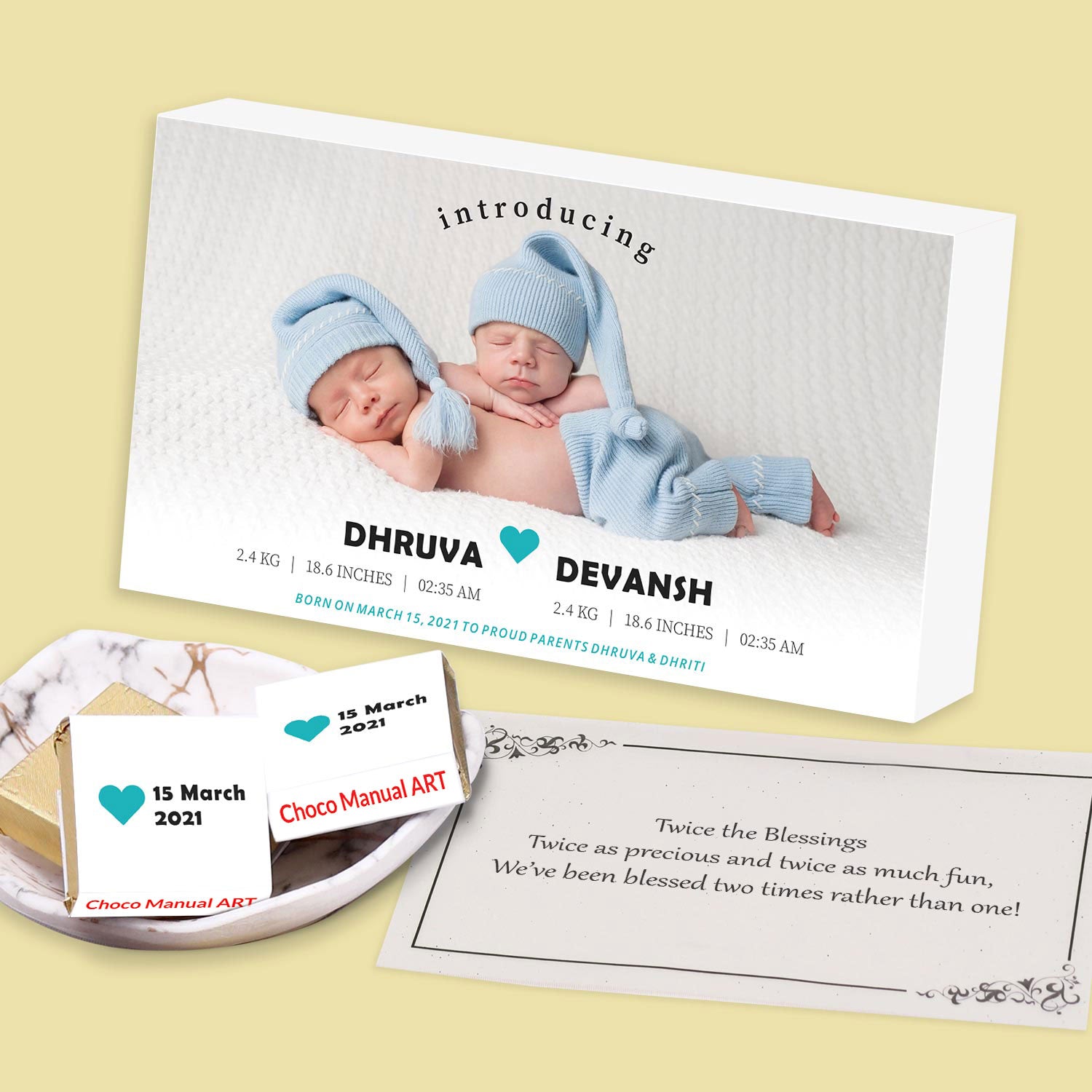 Baby announcement chocolate gift online near me