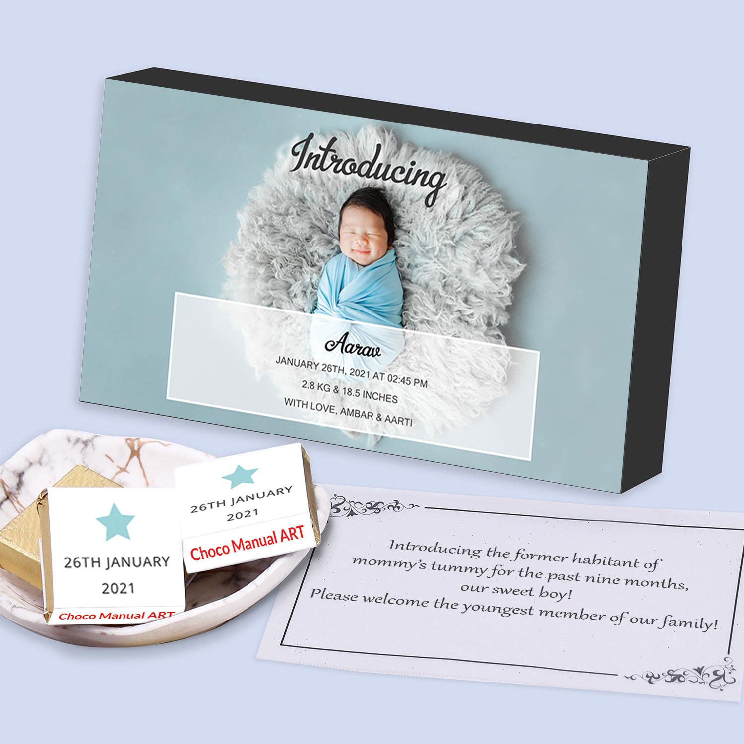 Baby announcement chocolate gift online india