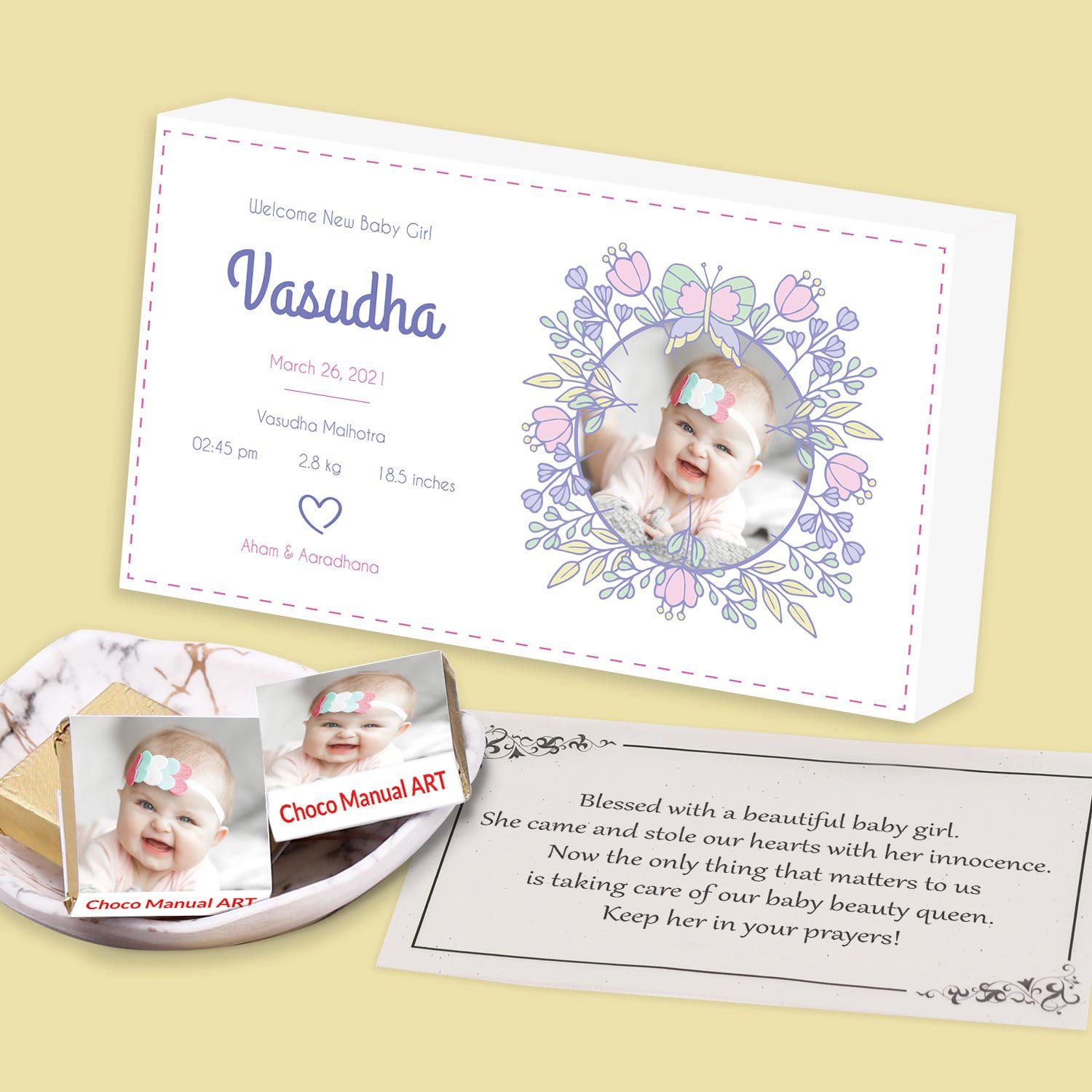 Baby announcement chocolate gift online india