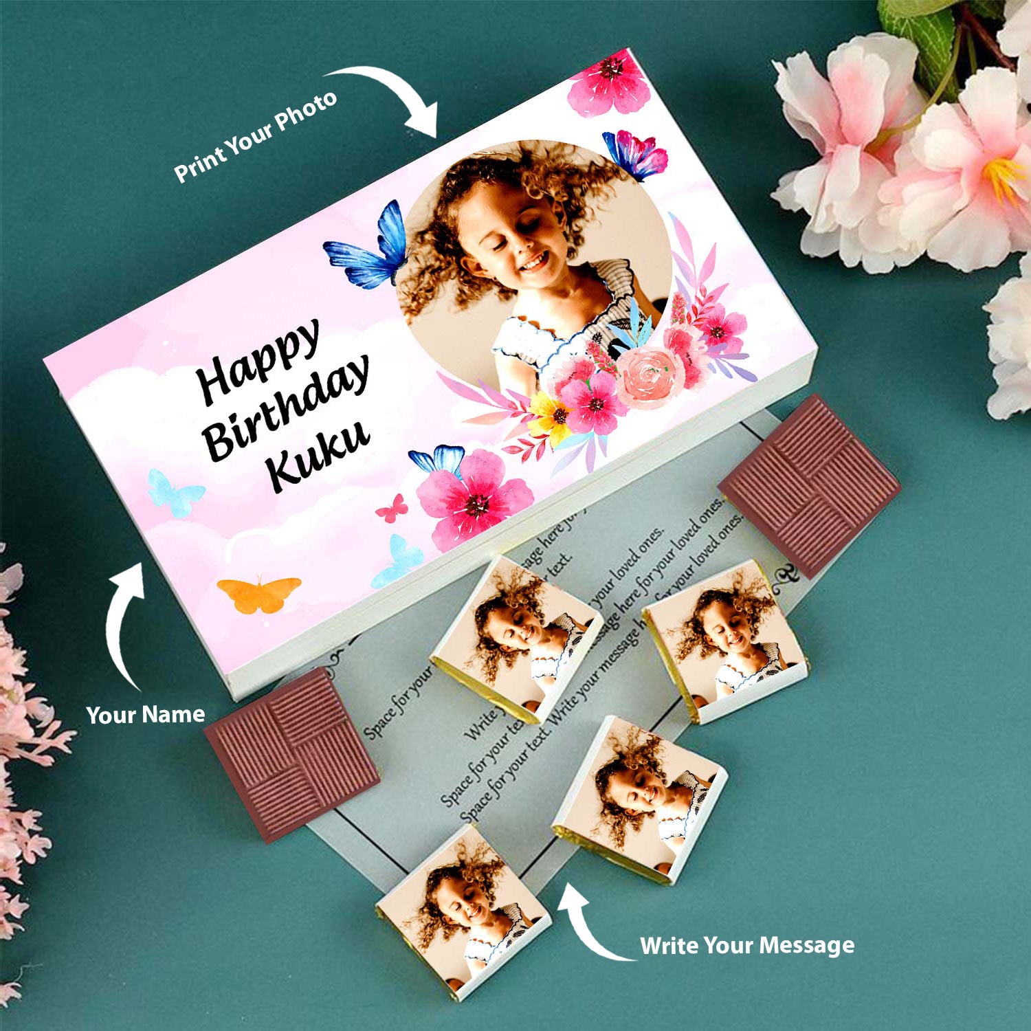 Butterfly Theme Personalised Birthday Chocolate Gift