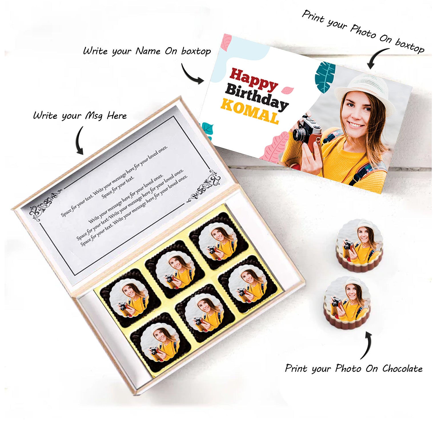 Customized Chocolates with Photo Printed on Chocolate