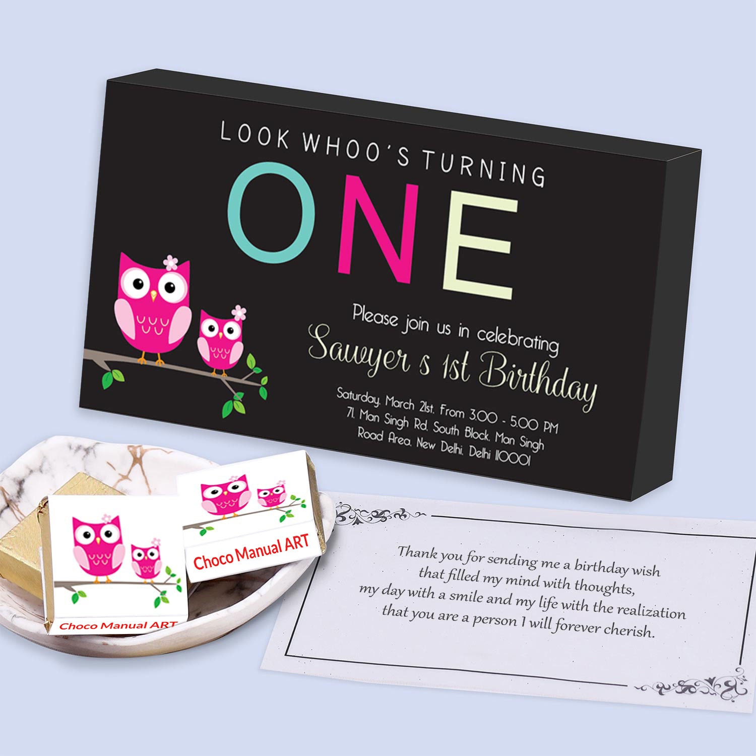 Birthday invitation chocolate gift online free