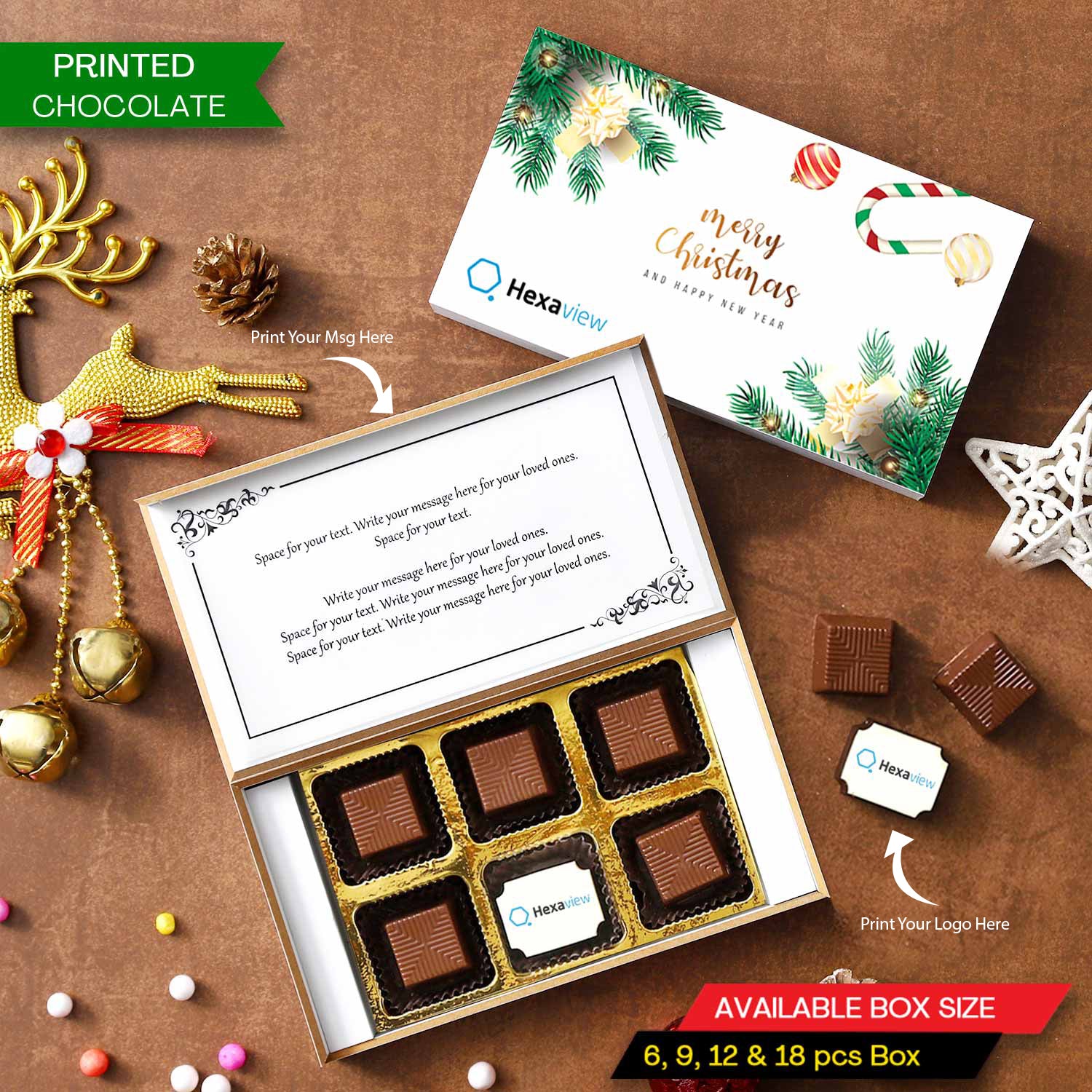 Best New Year Chocolate Gift Ideas For Employees with Printed Logo