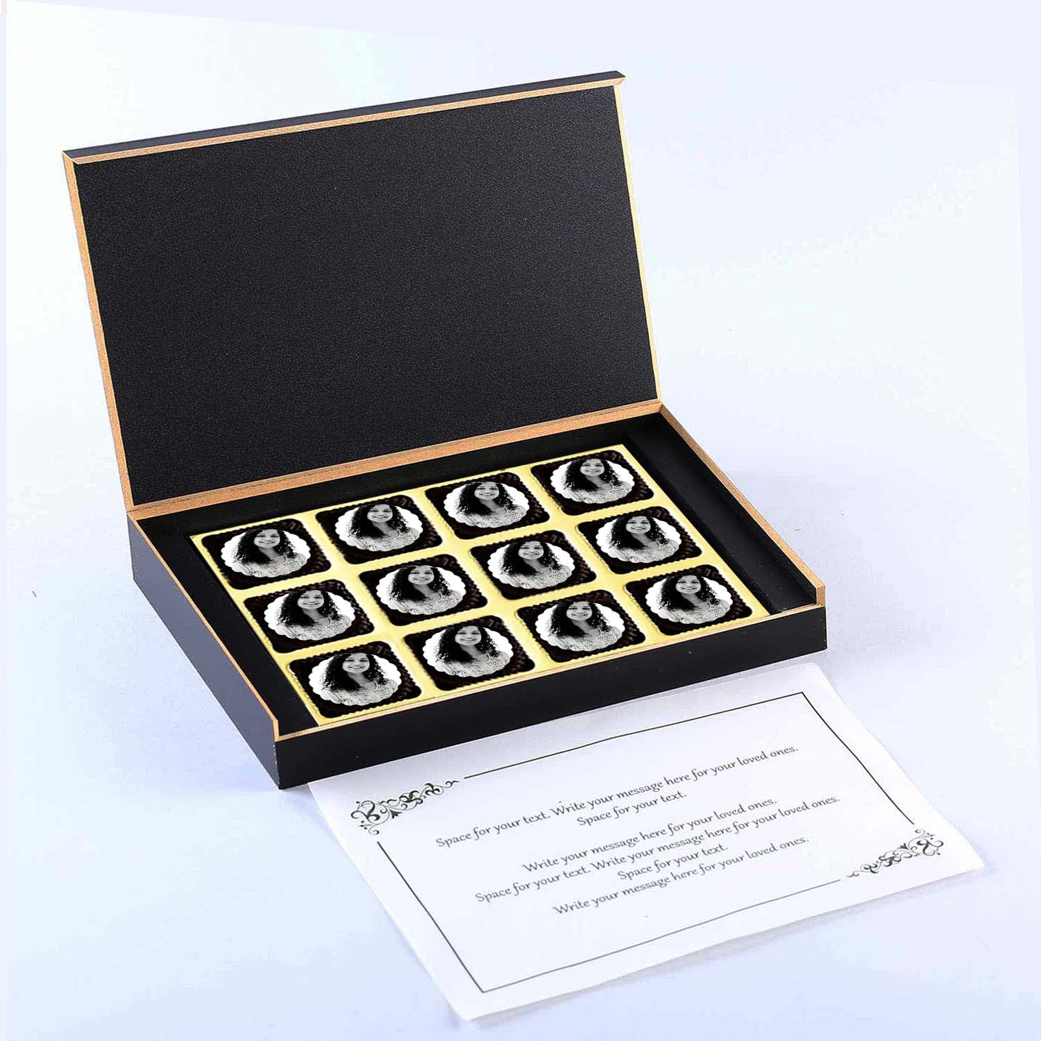 Thank you gifts for colleagues I  Image/Name printed chocolate box I  Delicious chocolates I  Free shipping across India I  Elegant wooden packaging