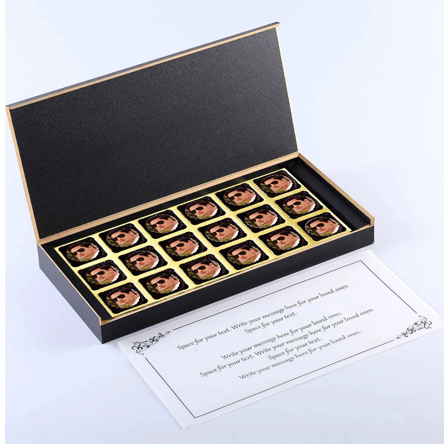 Name printed chocolate box I  Thank you gifts for colleagues I  Delicious chocolates I  Elegant wooden packaging I  Free shipping across India