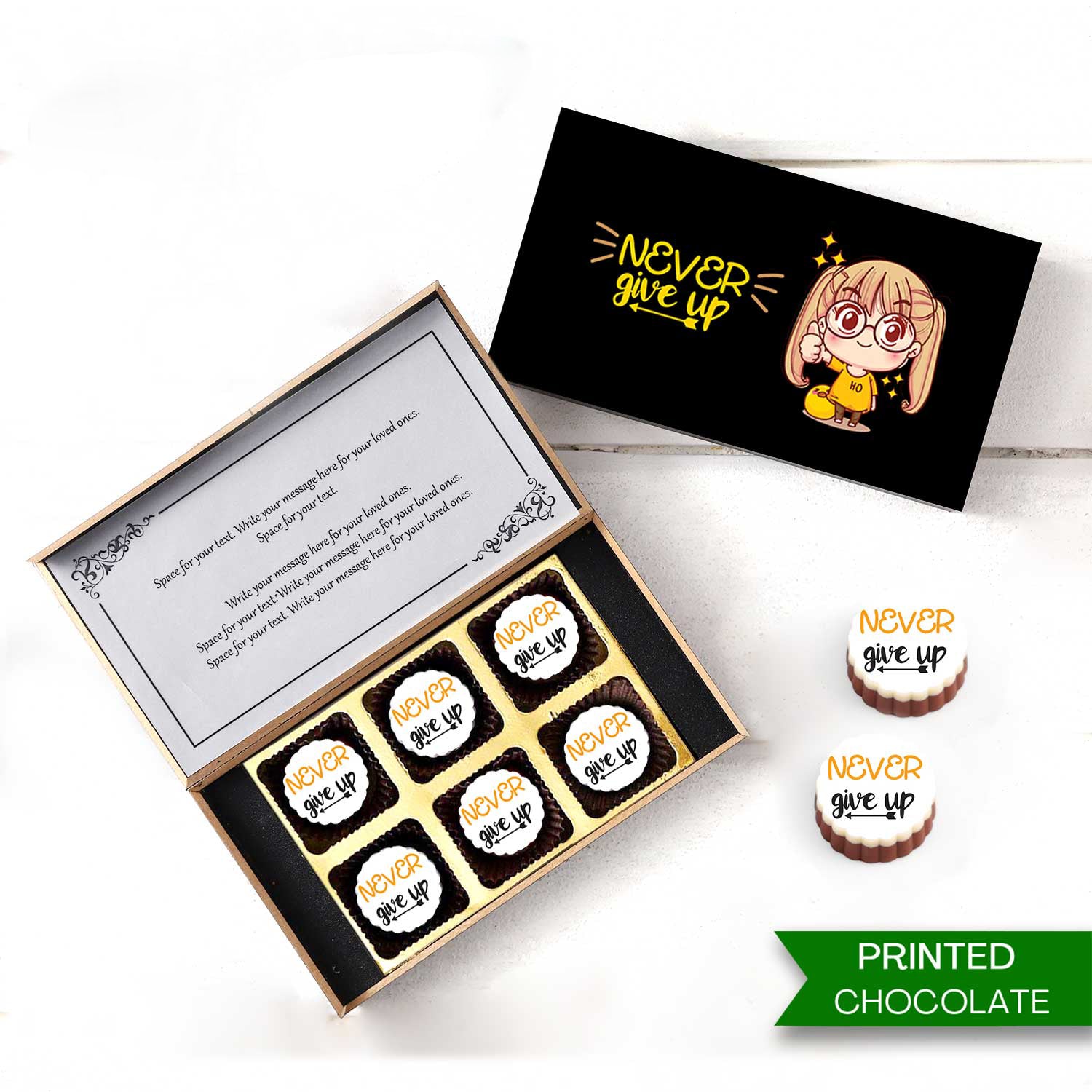 Personalised Printed Chocolate Gifts For Wish Never Give Up