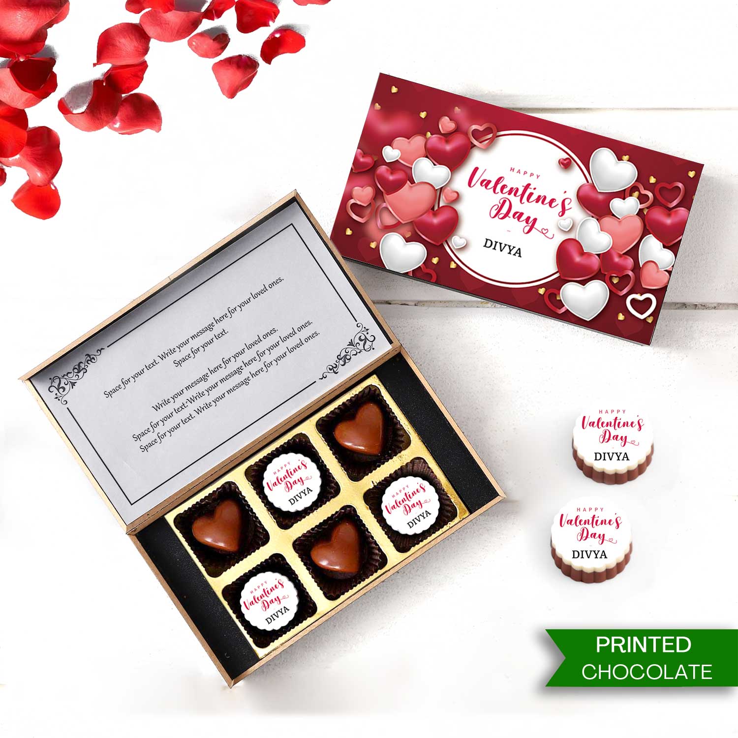 Full Of Hearts & Love Personalised Chocolate Box