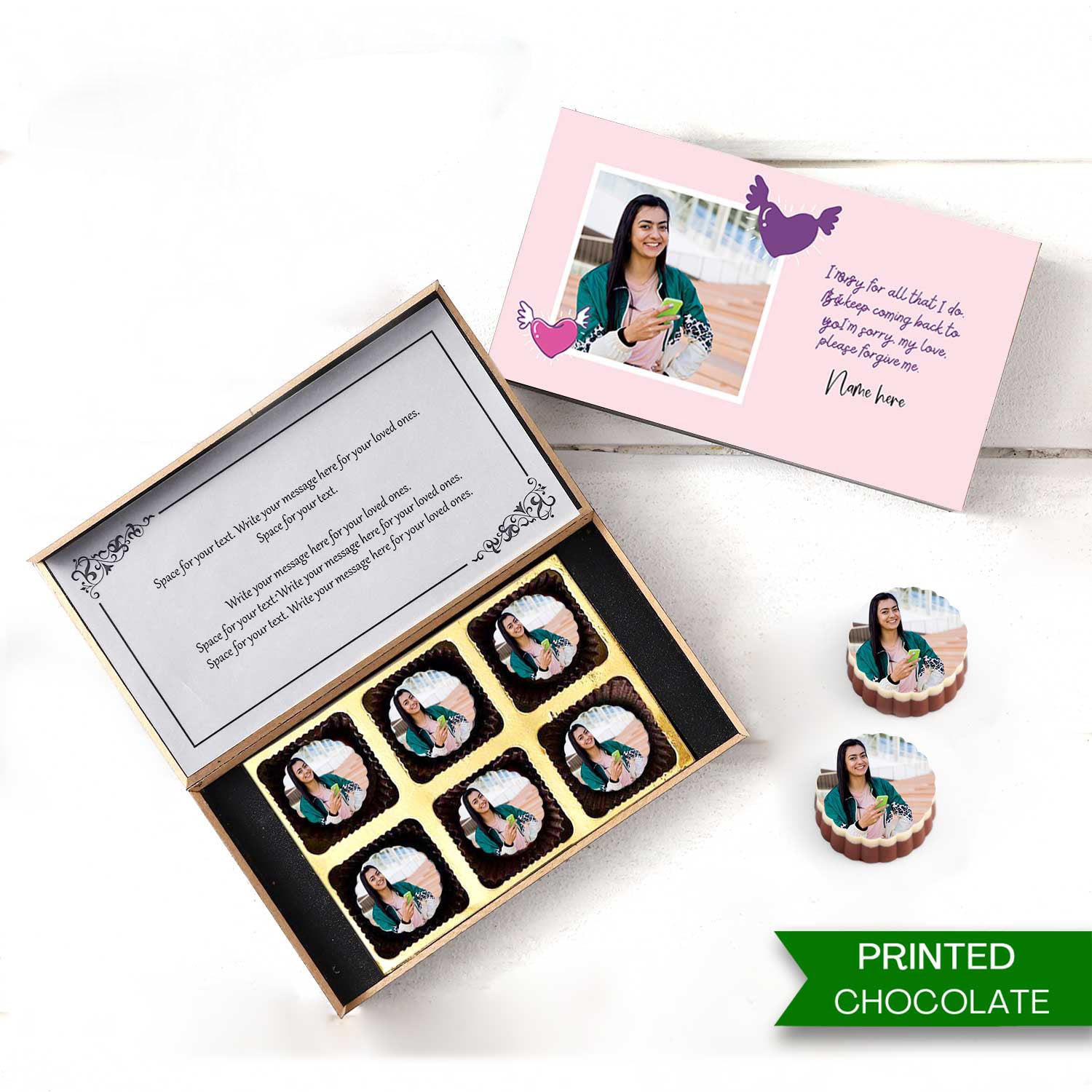 Buy Photo Printed Chocolate with Personalised Name